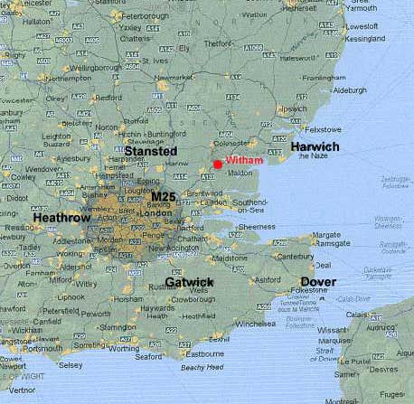 Southern England map